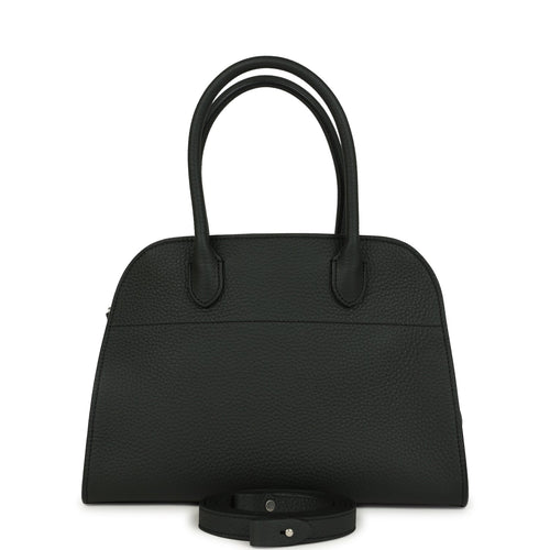 The Row Soft Margaux 10 Bag Dark Pine Calfskin Silver Hardware