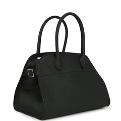 The Row Soft Margaux 10 Bag Dark Pine Calfskin Silver Hardware