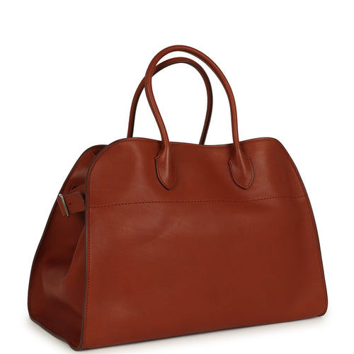 The Row Soft Margaux 15 Acero Leather Silver Hardware