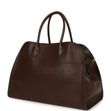 The Row Soft Margaux 15 Deep Brown Saddle Leather Gold Hardware