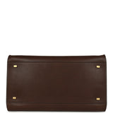 The Row Soft Margaux 15 Deep Brown Saddle Leather Gold Hardware