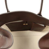 The Row Soft Margaux 15 Deep Brown Saddle Leather Gold Hardware