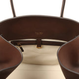 The Row Soft Margaux 15 Deep Brown Saddle Leather Gold Hardware