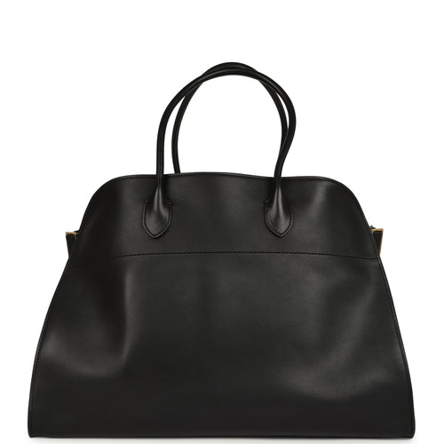 Pre-owned The Row Soft Margaux 17 Bag Black Saddle Gold Hardware