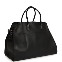 Pre-owned The Row Soft Margaux 17 Bag Black Saddle Gold Hardware