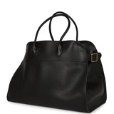 Pre-owned The Row Soft Margaux 17 Bag Black Saddle Gold Hardware