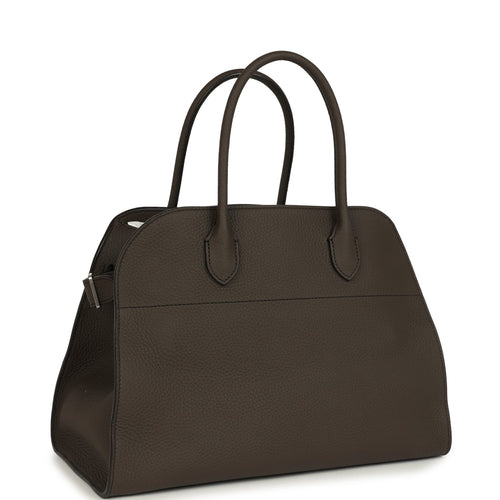 The Row Soft Margaux 12 Bag Mid Grey Calfskin Silver Hardware