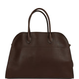 The Row Soft Margaux 15 Deep Brown Saddle Leather Gold Hardware