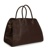 The Row Soft Margaux 15 Deep Brown Saddle Leather Gold Hardware