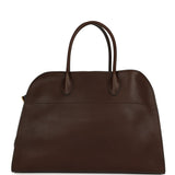 The Row Soft Margaux 15 Deep Brown Saddle Leather Gold Hardware