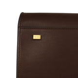 The Row Soft Margaux 15 Deep Brown Saddle Leather Gold Hardware