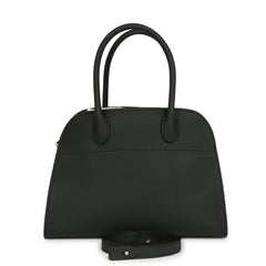 The Row Soft Margaux 10 Bag Dark Pine Calfskin Silver Hardware