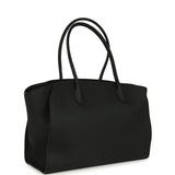 The Row Marlo 14 Tote Bag Black Calfskin Silver Hardware