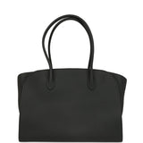 The Row Marlo 14 Tote Bag Black Calfskin Silver Hardware
