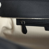 The Row Marlo 14 Tote Bag Black Calfskin Silver Hardware