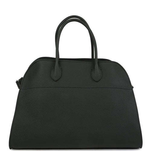 The Row Soft Margaux 15 Bag Dark Pine Calfskin Silver Hardware