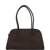 The Row Margaux Shoulder 12 Deep Brown Calfskin Silver Hardware