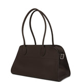 The Row Margaux Shoulder 12 Deep Brown Calfskin Silver Hardware