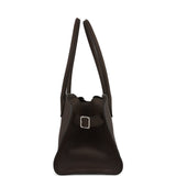 The Row Margaux Shoulder 12 Deep Brown Calfskin Silver Hardware