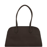 The Row Margaux Shoulder 12 Deep Brown Calfskin Silver Hardware