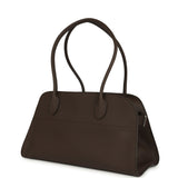 The Row Margaux Shoulder 12 Deep Brown Calfskin Silver Hardware