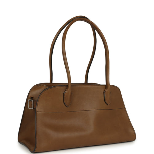 The Row Margaux Shoulder 12 Muschio Saddle Silver Hardware