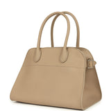 The Row Soft Margaux 10 Bag Dark Taupe Calfskin Silver Hardware