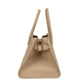 The Row Soft Margaux 10 Bag Dark Taupe Calfskin Silver Hardware