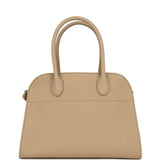 The Row Soft Margaux 10 Bag Dark Taupe Calfskin Silver Hardware