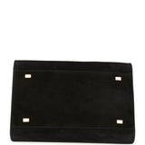 The Row Soft Margaux 10 Bag Black Suede Gold Hardware