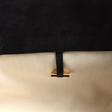 The Row Soft Margaux 10 Bag Black Suede Gold Hardware