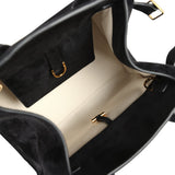 The Row Soft Margaux 10 Bag Black Suede Gold Hardware