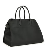 The Row Soft Margaux 15 Bag Black Calfskin Silver Hardware