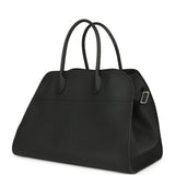 The Row Soft Margaux 15 Bag Black Calfskin Silver Hardware