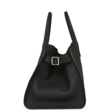 The Row Soft Margaux 15 Bag Black Calfskin Silver Hardware