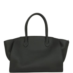 The Row Marlo 12 Tote Bag Black Calfskin Silver Hardware