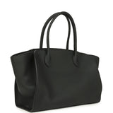 The Row Marlo 12 Tote Bag Black Calfskin Silver Hardware