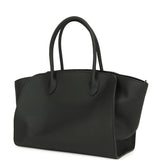 The Row Marlo 12 Tote Bag Black Calfskin Silver Hardware