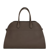 The Row Soft Margaux 15 Bag Deep Brown Calfskin Silver Hardware