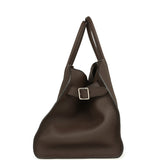 The Row Soft Margaux 15 Bag Deep Brown Calfskin Silver Hardware