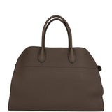 The Row Soft Margaux 15 Bag Deep Brown Calfskin Silver Hardware