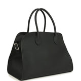 The Row Soft Margaux 12 Bag Black Calfskin Silver Hardware