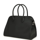 The Row Soft Margaux 12 Bag Black Calfskin Silver Hardware