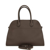 The Row Soft Margaux 12 Bag Deep Brown Calfskin Silver Hardware