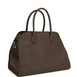The Row Soft Margaux 12 Bag Deep Brown Calfskin Silver Hardware