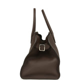 The Row Soft Margaux 12 Bag Deep Brown Calfskin Silver Hardware