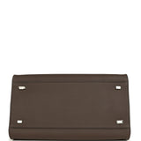 The Row Soft Margaux 12 Bag Deep Brown Calfskin Silver Hardware