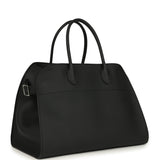 The Row Soft Margaux 15 Bag Black Calfskin Silver Hardware