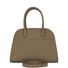 The Row Soft Margaux 10 Bag Smoked Taupe Calfskin Silver Hardware
