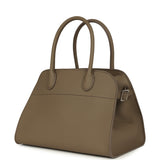 The Row Soft Margaux 10 Bag Smoked Taupe Calfskin Silver Hardware